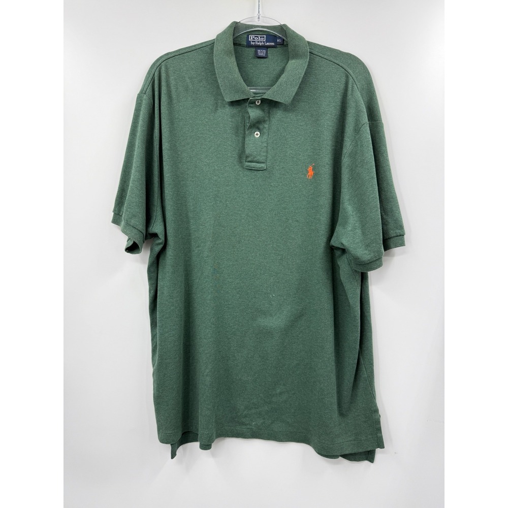 Polo Ralph Lauren Mens XL Green Heather Short Sleeve Cotton Polo Shirt